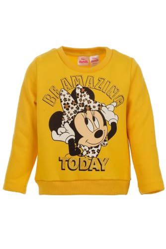 Image of Disney Minnie Mouse Baby Girls Fleece Sweatshirt and Leggings Outfit Set Infant to Big Kid | Pullover Sweatshirt, Fitted Leggings, Elastic Waistband