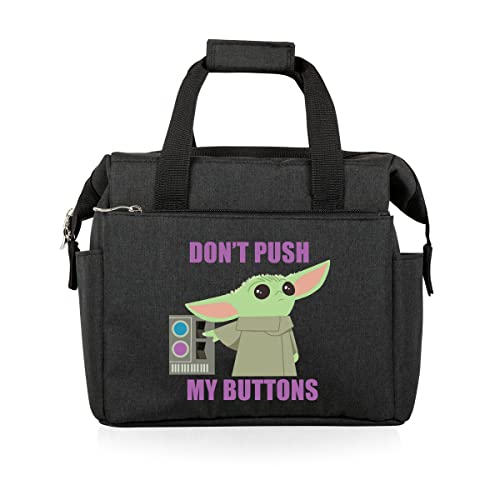 PICNIC TIME Star Wars Mandalorian Grogu On The Go Lunch Bag, Soft Cooler Lunch Box, Insulated Lunch Bag, (Black)