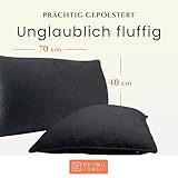Sofakissen mit Füllung und Bezug - Sofakissen Groß 40x70 cm - Couchkissen Schwarz 2er Set viel Füllung – OekoTex zertifizierte Zierkissen Sofa & Couch – Bequeme Dekokissen Wohnzimmer, Schlafzimmer