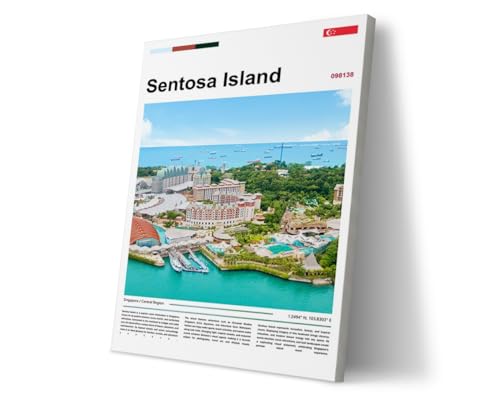 Poster Sentosa Island Original Design(24"x16" Golden Frame) Singapore Wall Art