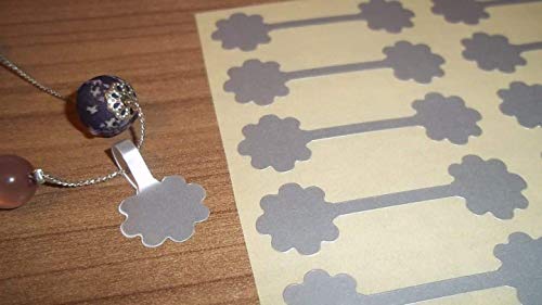 Fleur Forme Bijoux Price Stickers - Tapis Argent Fleurs, Pack de - 500