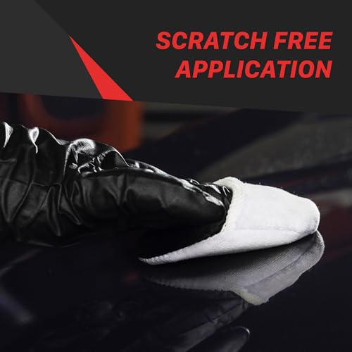 Maxshine Handheld Microfiber Wax Applicator Pad | White+Black, 3.35\" Diameter, Ultra-Soft, Scratch-Free | Versatile Detailing for Wax, Polish, Protectant, Streak-Free Finish