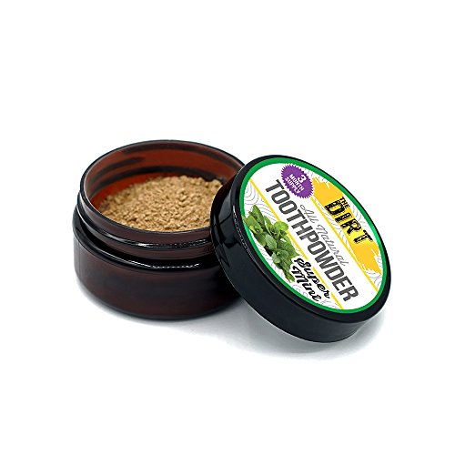 The Dirt Tooth Powder - Fluoride Free - Remineralizing With Essential Oils & Bentonite Clay - Natural Toothpaste Alternative - Available In 6 Flavors (Super Mint, 25G: 3 Month Supply) #TOP1