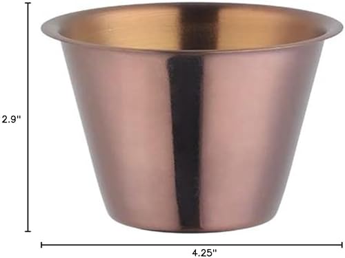 Miniatura 8 de Taza de acero inoxidable para salsa de 10 onzas, tarro de caramelo, tazón de azúcar, cocina, bufé, cafetería, restaurante, condimento de especias,