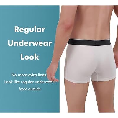 AIRCUTE Men Urine Incontinence Underwear Fly Front Opening Absorbent Leak Proof Boxer Briefs for Leakage Dribbles (Small, Black)