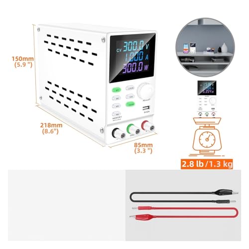 Alimentation de laboratoire DC 60V 5A blanche programmable avec mémoire