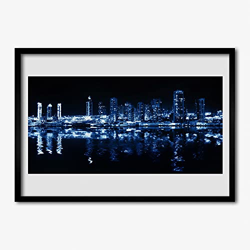 Affiche encadrée 100x70 cm masquez vos murs vides cadre MDF photo paysage urbain