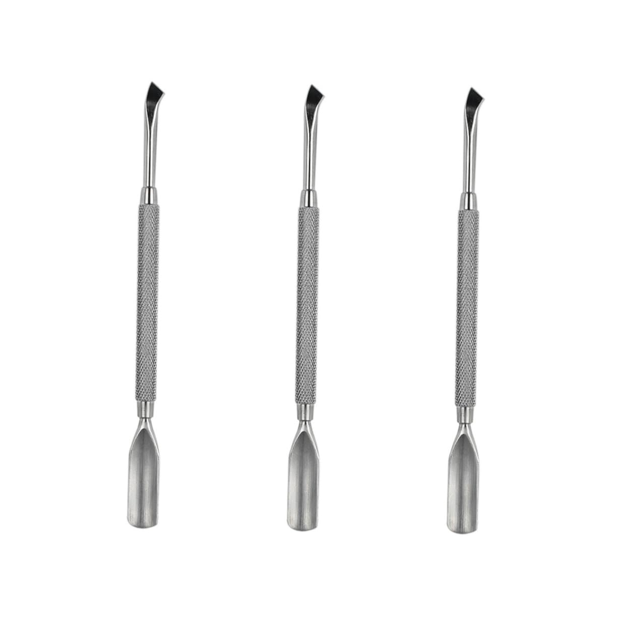 BIUDECO 3 Pcs Nail Art Polishers Nail Cuticle Pusher Set Exfoliator Trimmer and for Dead Skin