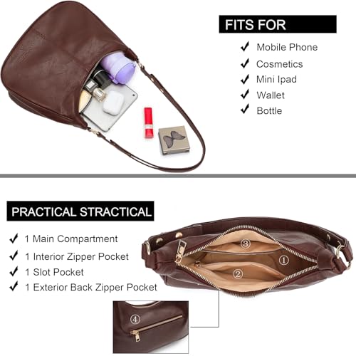 NIUEIMEE ZHOU Shoulder Bag for Women Ultra Soft Foldable Vegan Leather Crossbody Bags Tote Hobo HandBag Underarm Purses4