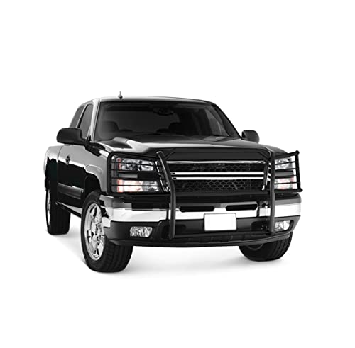 Image of BLACK HORSE 17GT25MA Black Grille Guard Compatible with 2003-2006 Chevrolet Silverado 1500 /2007-2007 Chevrolet Silverado 1500 HD Classic