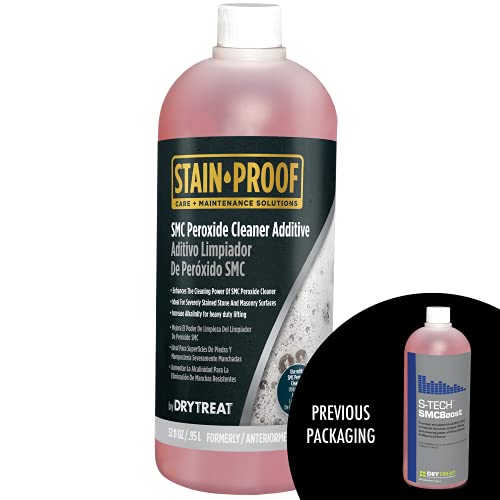 Stain Proof SMC Peroxide Cleaner Additive - 1 Qt., Enhances Stain Removal, Lifting & Cleaning Power, Ideal for Heavily Stained and Soiled Stone and Masonry, Stone & Headstone Cleaner