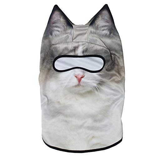 Image of WTACTFUL 3D Animal Ears Balaclava, Breathable Face Mask for Halloween
