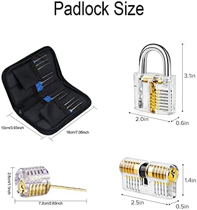 Lock Picking Set, 32 Piece Lock Pick Set with 3 Clear Practice and ...