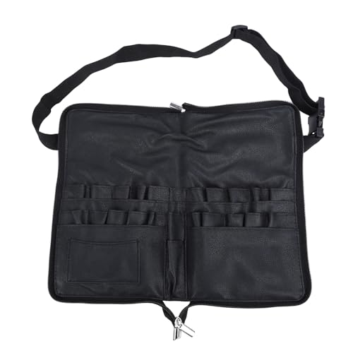 Trousse à Pinceaux de Maquillage en PU, Ceinture à Pinceaux de Maquillage avec 23 Poches, Sangle de Ceinture Réglable, Poche Professionnelle pour...