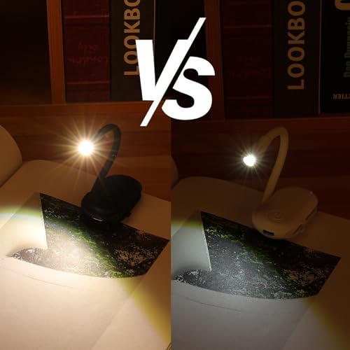 ZKLiLi Luz de leitura com clipe para cama, lâmpada de livro recarregável por USB, presentes de livro