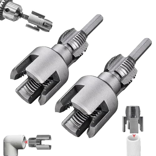 Integrated Internal & External Pipe Threading Tool, PVC Pipe Threader Kit, Tarrajas para Hacer Roscas Tubos Plasticos, 1/2