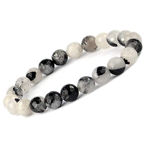 Image of Reiki Crystal Products Natural Crystal Stone 8 mm Faceted Diamond Cut Beads Bracelet for Men & Women | Reiki Charged Gemstone Bracelet | Multiple Stone Variants Available