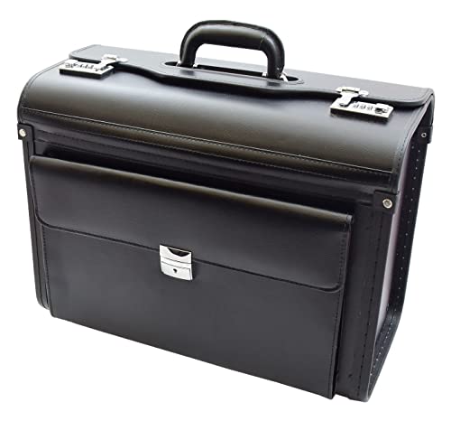 Grote lederen pilotenhoes artsen zakelijke aktetas organizer cabinetas bedford zwart - Image 4