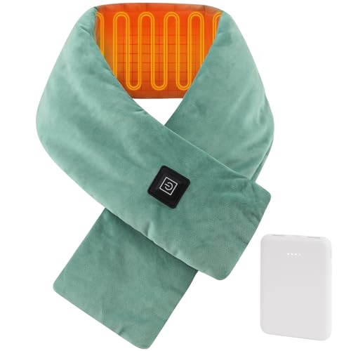 Heated Neck Wrap with 5000 mAh Power Bank, Cordless Heating Pad with Adjustable 3 Heat Settings, Soft Neck Warmer for Pain Relief, Muscle Relaxation, Portable Heated Neck Scarf