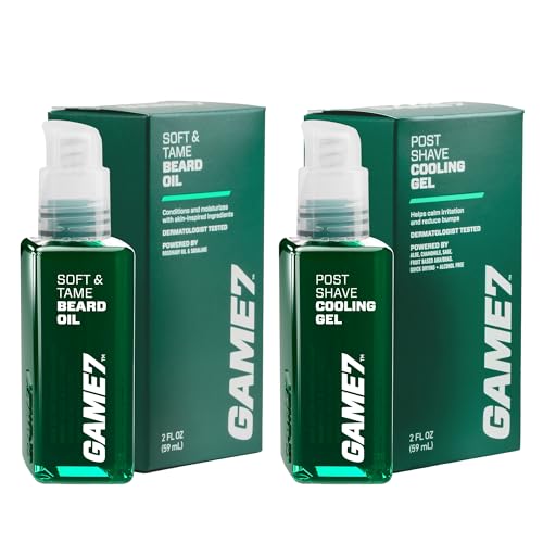 GAME7 Shave Bundle for Men, Cooling Gel & Beard Oil, 2-Piece Set