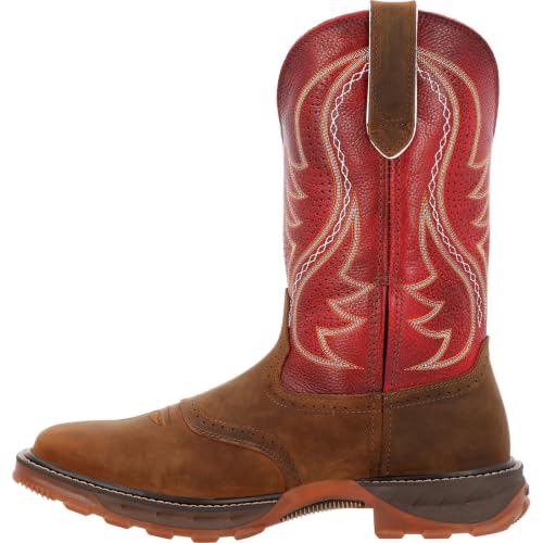 Durango Bota de trabalho masculina Maverick XP ventilada com InsulKul, Marrom briar e vermelho carmesim, 12 Wide