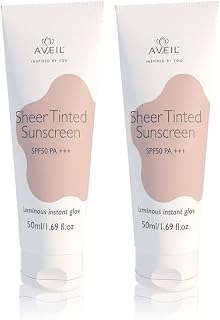 AVEIL Sheer Tinted Sunscreen SPF 50 PA +++ | 50 ml | UVA, UVB & Blue Light Protection | No White Cast | For All Skin Types... Price In India