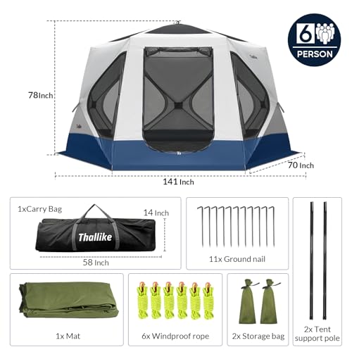Carpa XL para Camping 4-6 Personas con 10 Ventanas miniatura 6