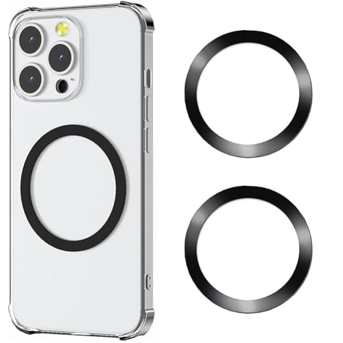 Magsafe用リング マグネットリング シール 2枚 薄型 磁気増強 マグネット リング 磁気 ワイヤレス充電対応 メタルリング 充電対応 強力 ケース ユニバーサルリング iPhone Samsung Galaxy対応 スマホリング ブラック