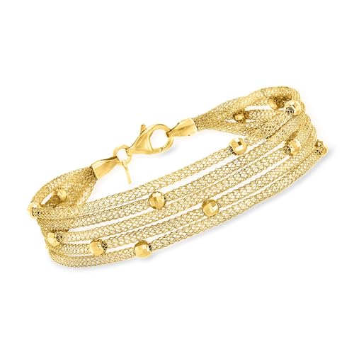 Ross-Simons Italian 18kt Gold Over Sterling Multi-Strand Mesh Bracelet