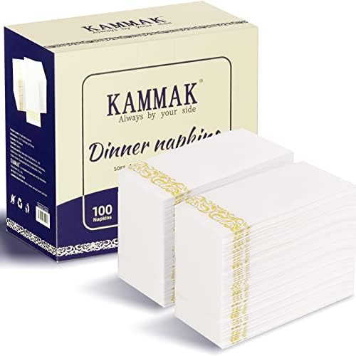 KAMMAK Dinner Napkins,White...
