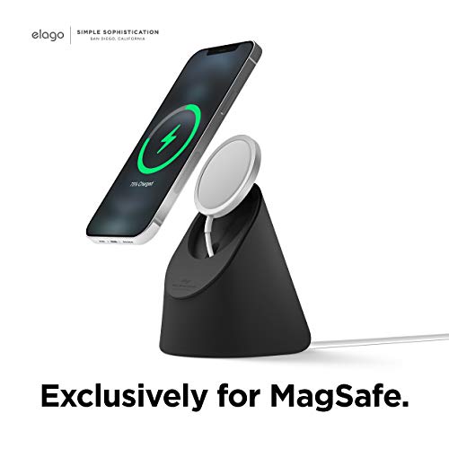 elago MS1 Charging Stand Compatible with MagSafe Charger - Premium Silicone Stand Compatible with iPhone 17/16/15/14/13/12 Series, Designed for iOS Standby Mode [Black] [Charging Cable Not Included] by elago - Image 7