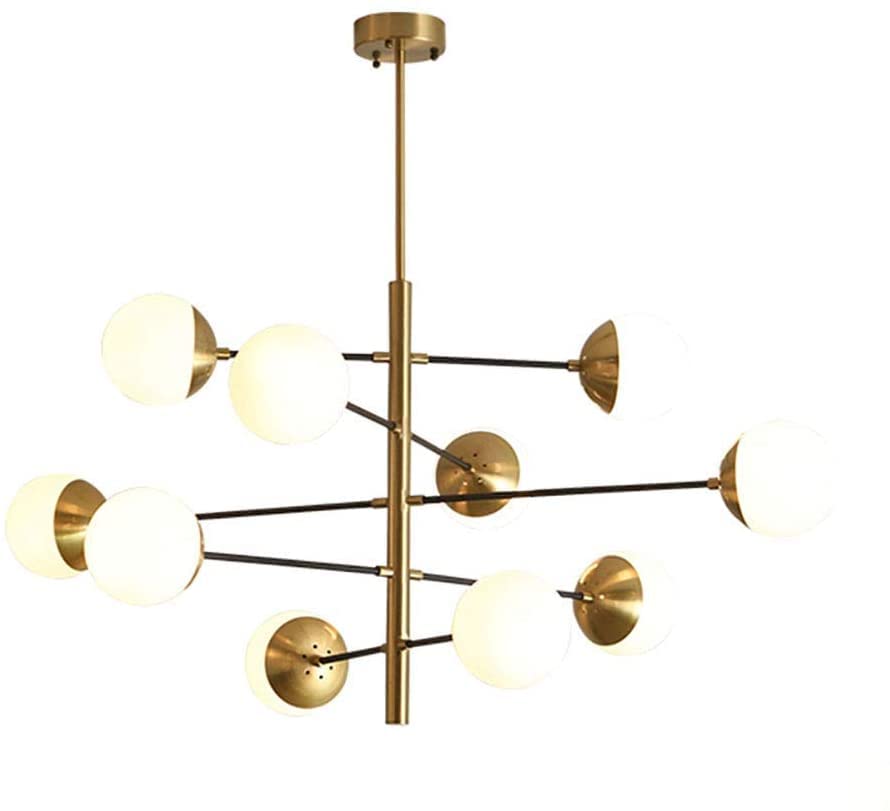 Suspension luminaire dorée pour table de salle à manger créant un espace convivial