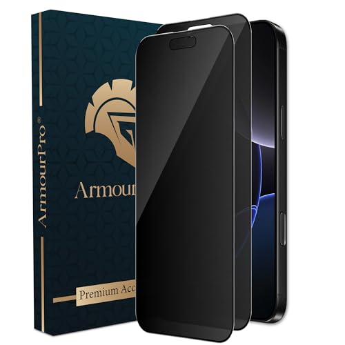 Image of ArmourPro Matte Privacy Tempered Glass for iPhone 16, iPhone 15, Pack of 2, Anti Spy Anti Glare Screen Protector, Edge-to-Edge Full Coverage, 9H Anti Scratch, Smooth Touch, Easy Installation Kit