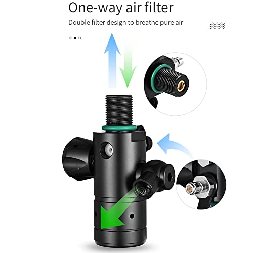 BUTXET draagbare duiktank, 2L duiktank met 35 minuten onderwaterademhaling, duikuitrusting voor onderwaterverkenning (kleur: geel) - Image 4