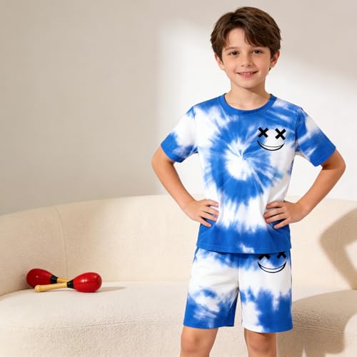 Image of Boys Clothes Size 6-12 Years Short Sleeve T-Shirt & Shorts Set Casual Spring Summer Outfits