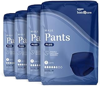 Amazon Basic Care Male Pants Plus Medium, 4 packs of 7 (28 Total)