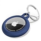 oakxco für Airtag Schlüsselanhänger, Schutzhülle Air Tag Hülle Silikon Anhänger Air Tag Schlüssel Halter Zubehör, Kompatibel Mit Apple Airtag Schlüsselbund Gepäckanhänger Case, Marineblau