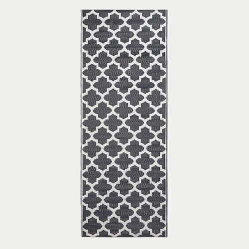 Homescapes Outdoor Teppich wetterfest – NOLA Gartenläufer aus recyceltem Polypropylen, beidseitig verwendbar, schwarz-weiß Gemustert, für Balkon, Terrasse, Garten, Camping & Indoor, 75x200 cm Homescapes Outdoor Teppich wetterfest – NOLA Gartenläufer aus recyceltem Polypropylen, beidseitig verwendbar, schwarz-weiß Gemustert, für Balkon, Terrasse, Garten, Camping & Indoor, 75x200 cm
