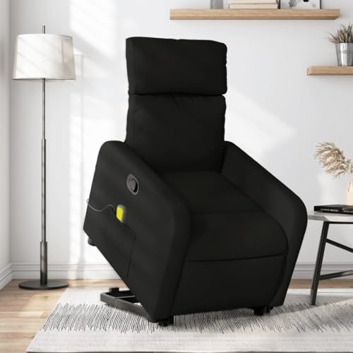 KTHLBRH Sillón reclinable de Masaje elevable Tela Negro Sillón Reclinable Elevador Eléctrico para Mayor Comodidad y Facilidad