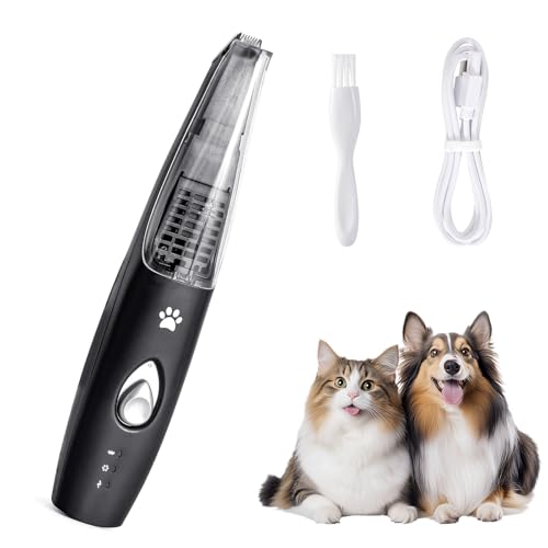 Hofeny Hundeschermaschine mit Staubsauger, Katzenkrallen-Trimmer, leise Pfotenschermaschine, Haustier-Rasierer, geeignet für Hunde, Katzen, Pfoten, Augen, Ohren, Gesicht und Körper