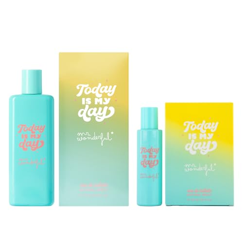 MR WONDERFUL - Today Is My Day, Colonia Mujer, Promoción 75 ml + 30 ml, Pack 2 Productos, Perfume Formato Spray, Eau de Toilette Natural y Femenina, Aroma Cítrico y Floral, Fragancia Fresca y Duradera
