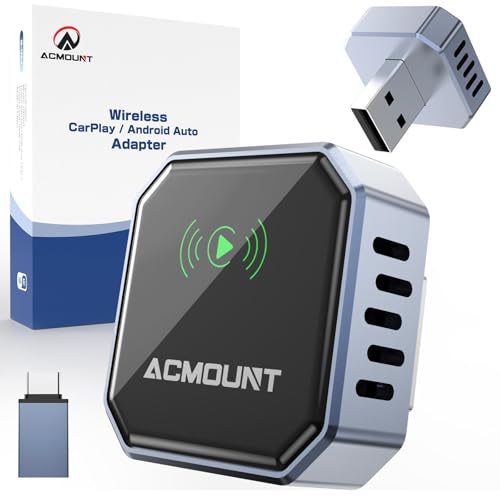 Deal: Acmount 2 in 1 Wireless Carplay Adapter & Android Auto 2025 Upgrade Wired CarPlay to Wireless, Fast Auto-Connect, Mini USB Design, Plug & Play CarPlay Wireless Dongle for iPhone 6+ / Android 11+