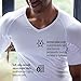 Ejis Men's Sweat Proof Undershirt, V Neck, Anti-Odor Silver, Micro Modal, Sweat Pads (X-Large, White)