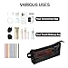 2-Pack Grid Mesh Pencil Case with Handle and Zipper, Double Layer Clear Pencil Pouch, Travel Makeup Bag and Small Toiletry Bag for Purse, Marker Pouch, College Essentials School Supplies (Black)