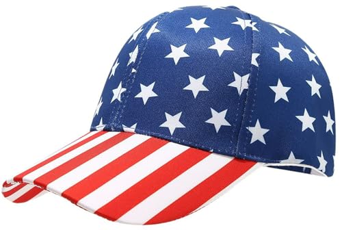 Malaxlx American Flag Baseball Cap Adjustable USA Flag Dad Hat for Men Women