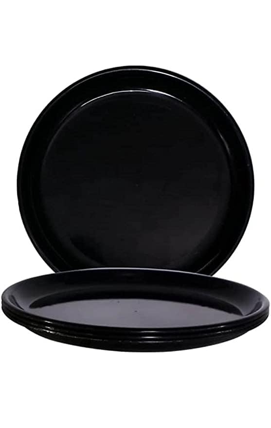 Image of Round Microwave Safe Dinner Plates for Serving Office /Party /Home /Dining Table /Kitchen /Restaurant (Set of 12 Plates)