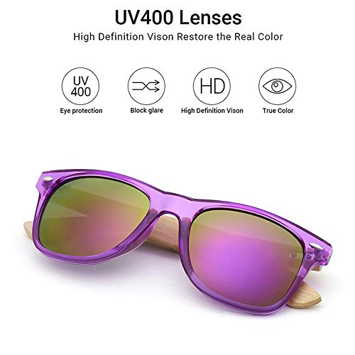 24 JOYAS Occhiali da sole in legno di bambù con