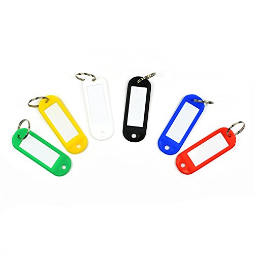 Assorted Color Coded Llavero con etiqueta Ventana Anillo Holder