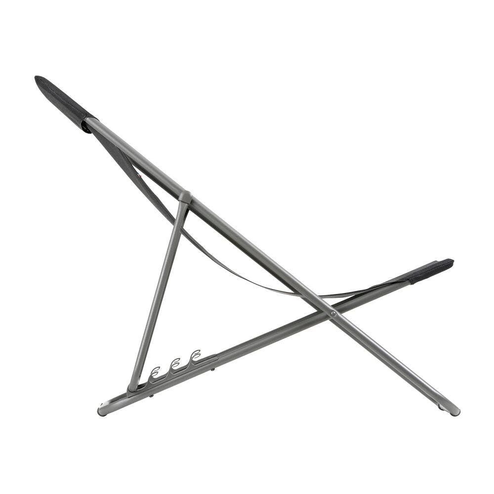 Lafuma MOBILIER - Transat Jardin Pliable - Chilienne Multi-Positions : Largeur 52 Cm - Transatube 2 - Batyline® Iso - Noir - Fabriqué en France - LFM2764_8551 - Garantie 5 Ans - L.83xl.56xH.91cm