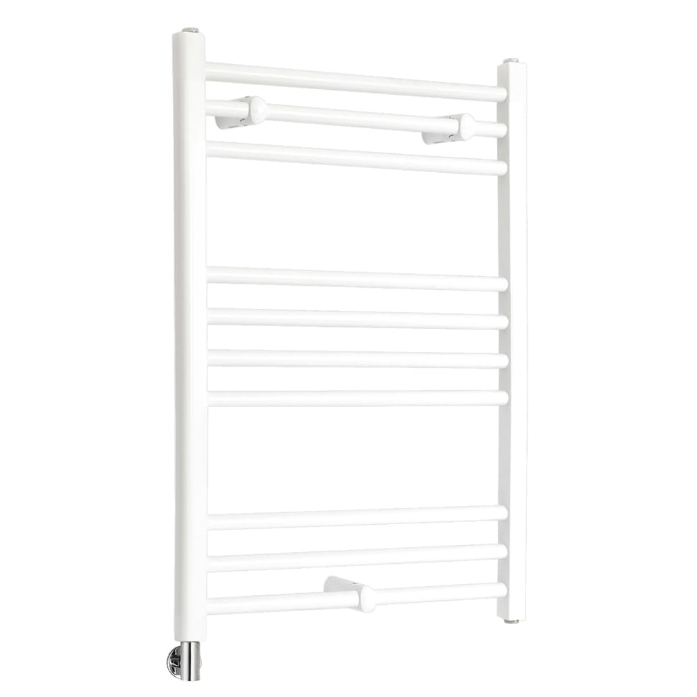 Milano Ive 400W White Straight Bar Electric Heated Towel Rail Cable Cover - 800mm x 500mm